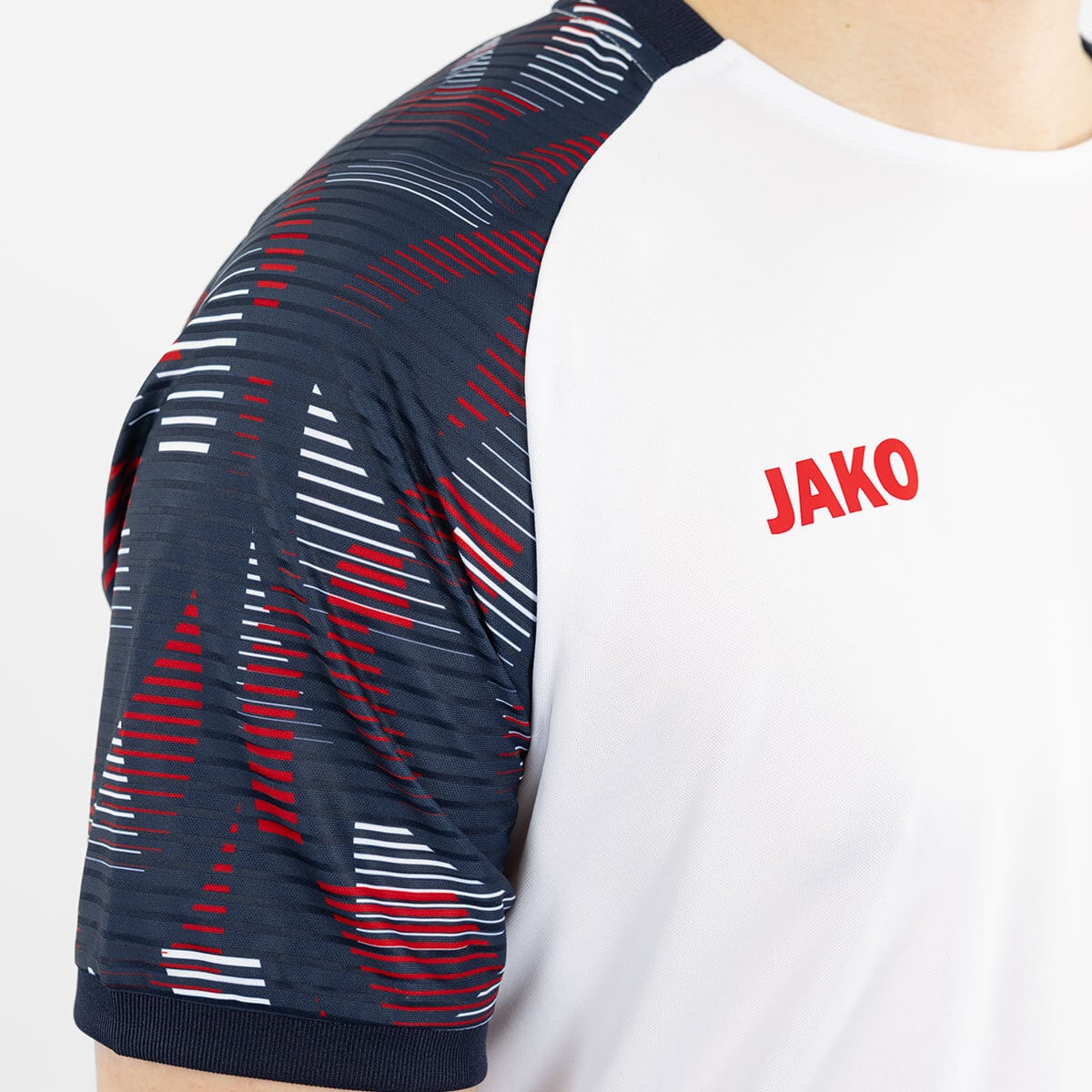 JAKO T-shirt Sonic – blanc/marine/rouge – vue 5