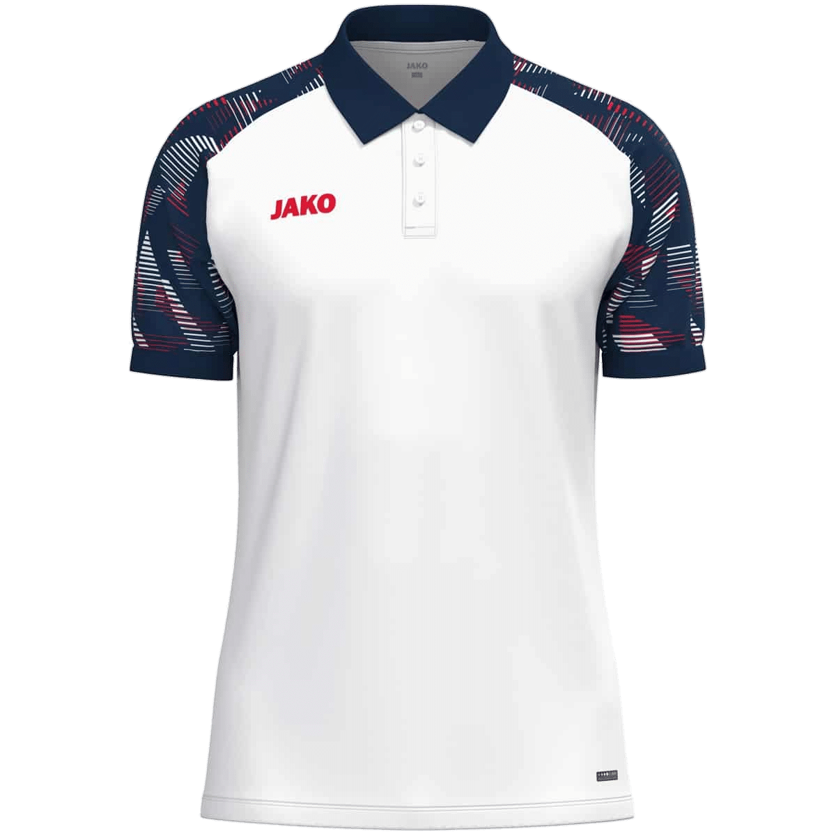 JAKO Polo Sonic – blanc/marine/rouge
