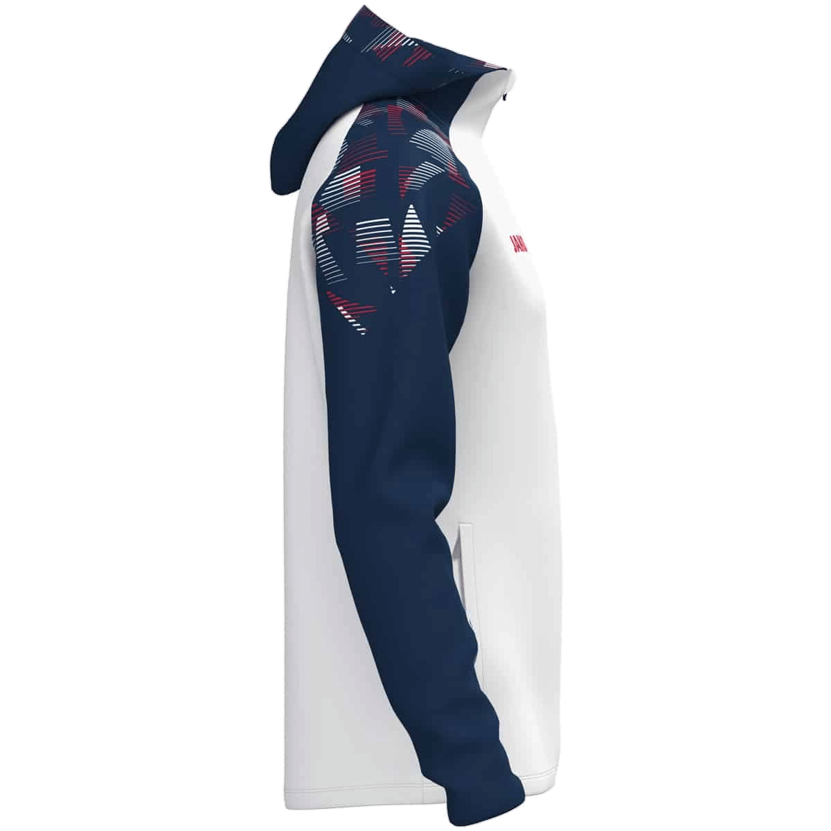 JAKO Veste à capuche Sonic – blanc/marine/rouge – vue 4