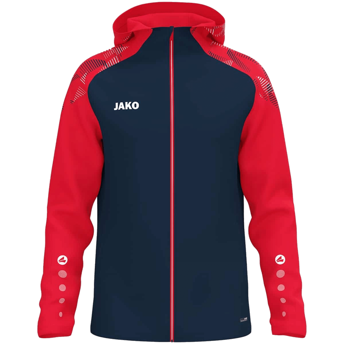 JAKO Veste à capuche Sonic – marine/rouge