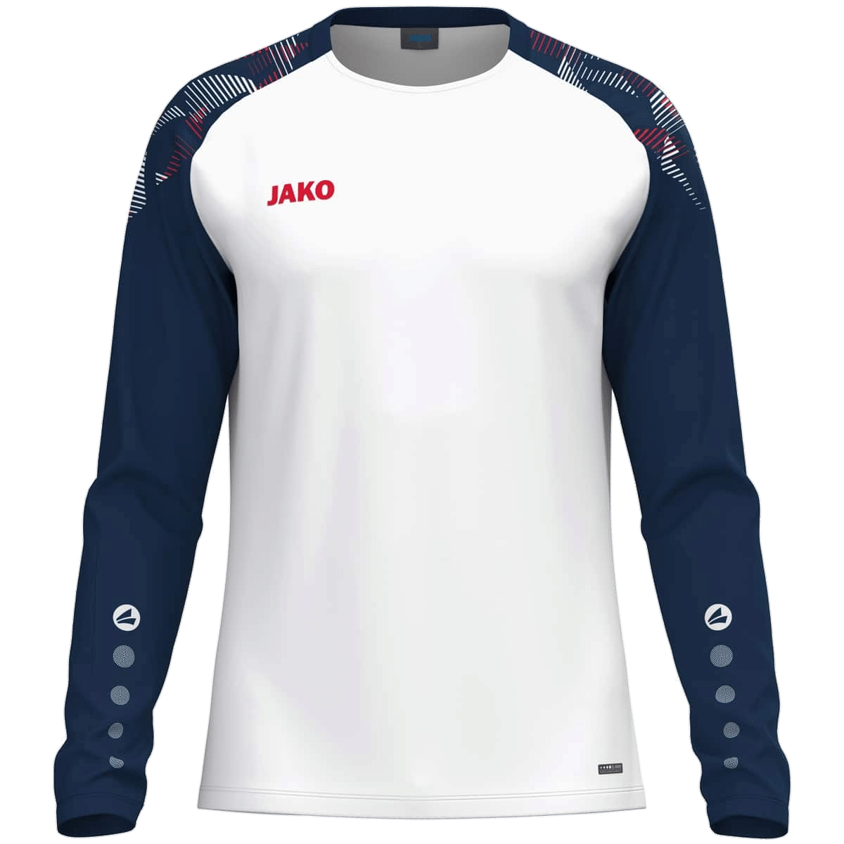 JAKO Maillot Sonic ML – blanc/marine/rouge